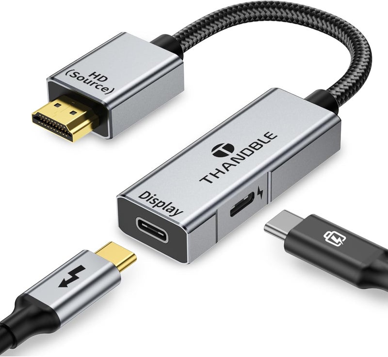 THANDBLE HDMI to USB C Adapter 4K60Hz, Unidirectional HDMI Male (Source) to USB C Female (Display) for Portable Monitor, AR Glasses XREAL One/Air 2 Pro/VITURE Pro/Rokid, PS4/5, Xbox, Switch, ROG Ally - Image 1